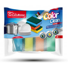 SPUGNA CASA COLOUR CLEAN 4 PZ COL VARI (24pz)